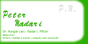 peter madari business card